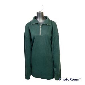Faconnable Green 100% Cotton Quarter Zip Long Sleeve Pullover XXL